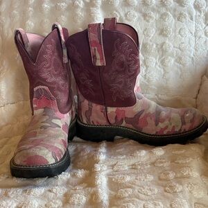Ariat Pink and Purple Heeled Boots